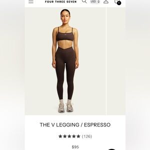 437 (Four Three Seven) Espresso V-Cut Women's Leggings